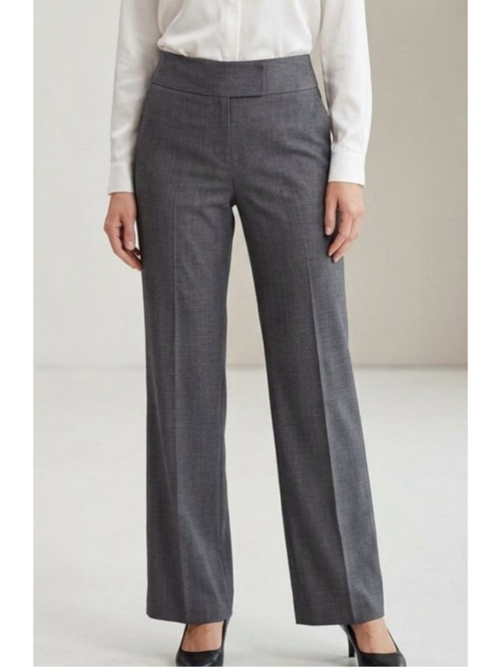 Anne Klein Susan Wool woman,s Trousers Size 8 Grey Dress Pants 2036.
